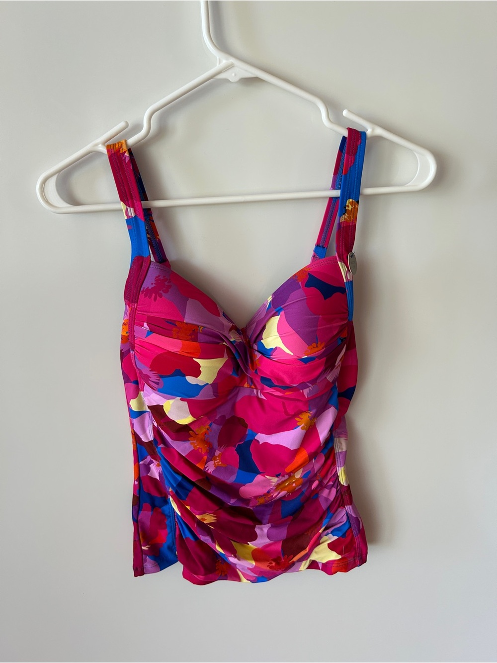 Vibrant Floral Pink Tankini Top